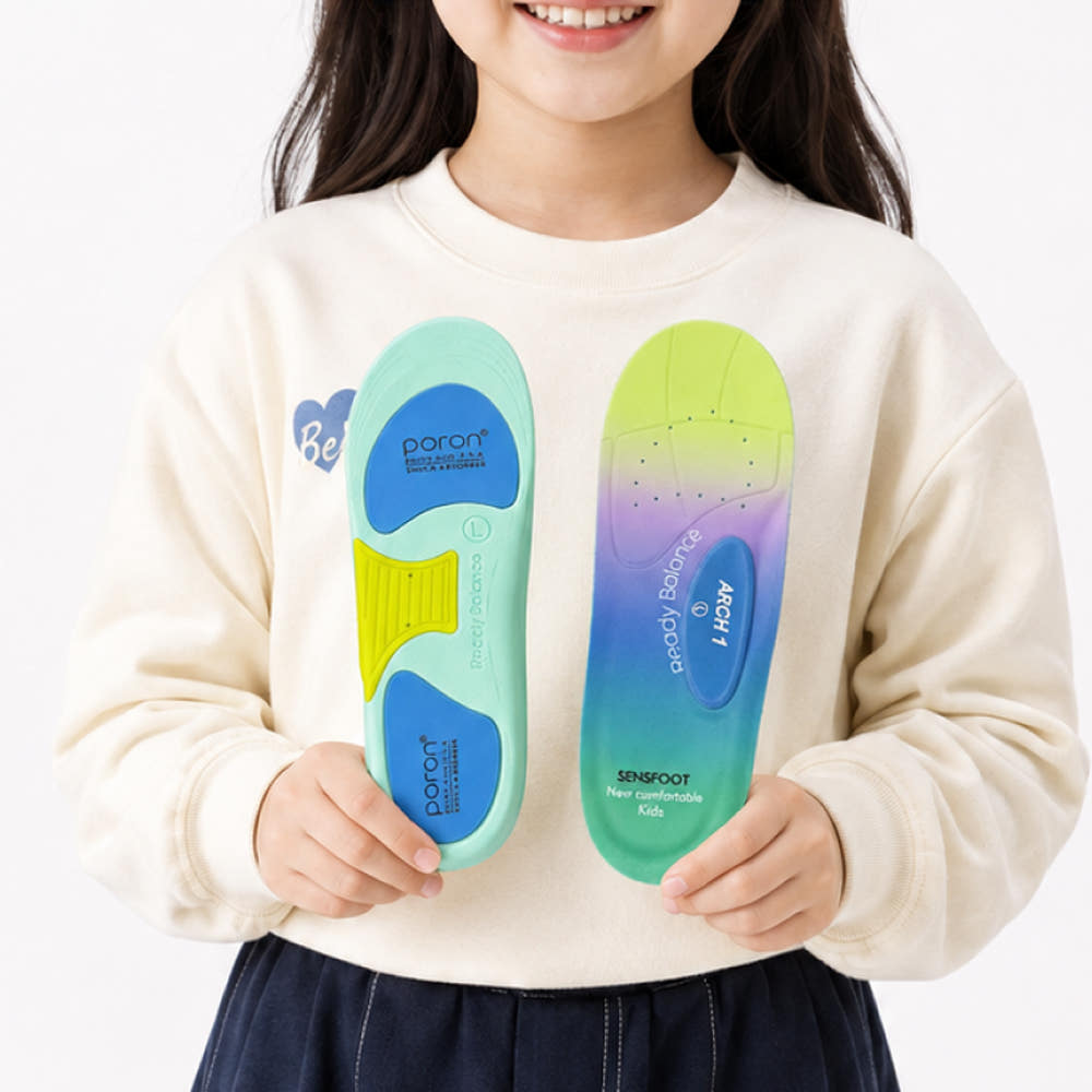 센스풋 어린이 아치 깔창 성장기 평발 교정 오다리 안짱다리 기능성 인솔