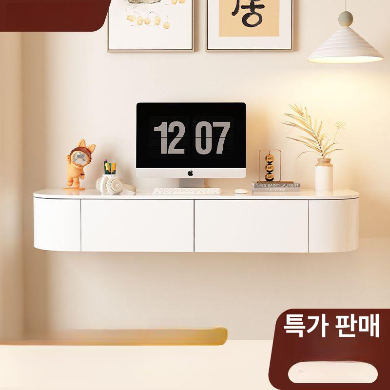 벽걸이 거실장 플로팅 서랍장 슬림 TV선반 벽면 수납장 콘솔장 셋톱박스 정리대 왼쪽 오른쪽 둥근 모서리 없음 이중 120x40x18 우드 에코 보드 B - 상세 이미지 3