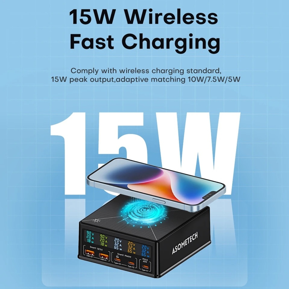 고속충전기 멀티충전기 160W 5포트 충전스테이션 15W PD 65W QC3.0 상품 이미지
