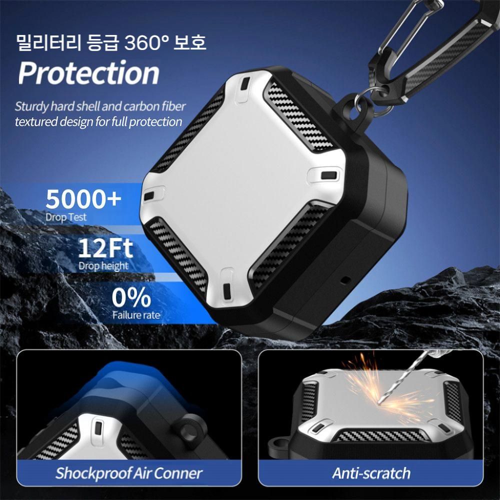 갤럭시 버즈4 프로 케이스 맥세이프 자석 충전 잠금 버클 하드 커버 카라비너 후크 - 상세 이미지 4