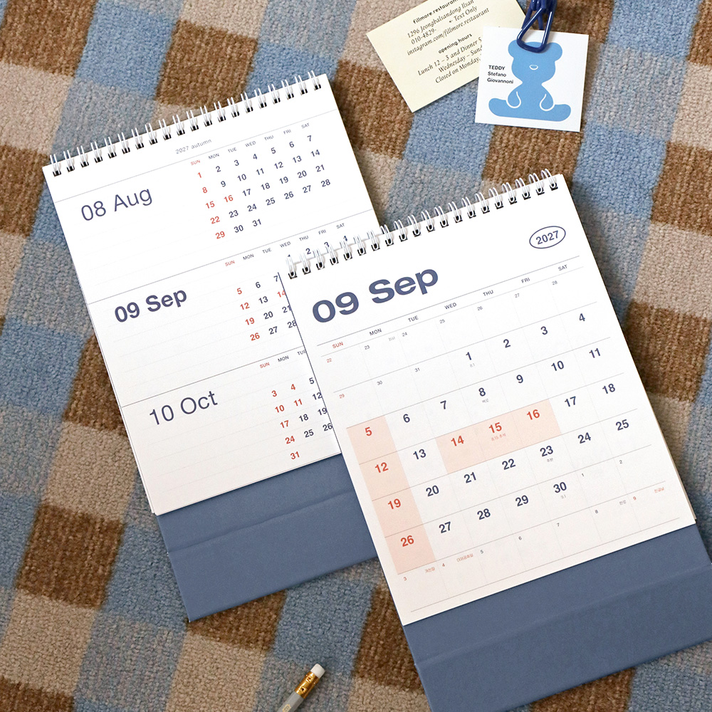 2027년 3개월 탁상달력 27년 스케줄달력 2027 데스크캘린더 - 상세 이미지 3
