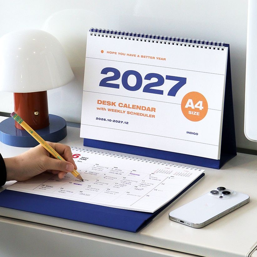 2027년 대형 탁상달력 A4 27년 데스크캘린더 업무용 주간 스케줄러 - 상품 이미지