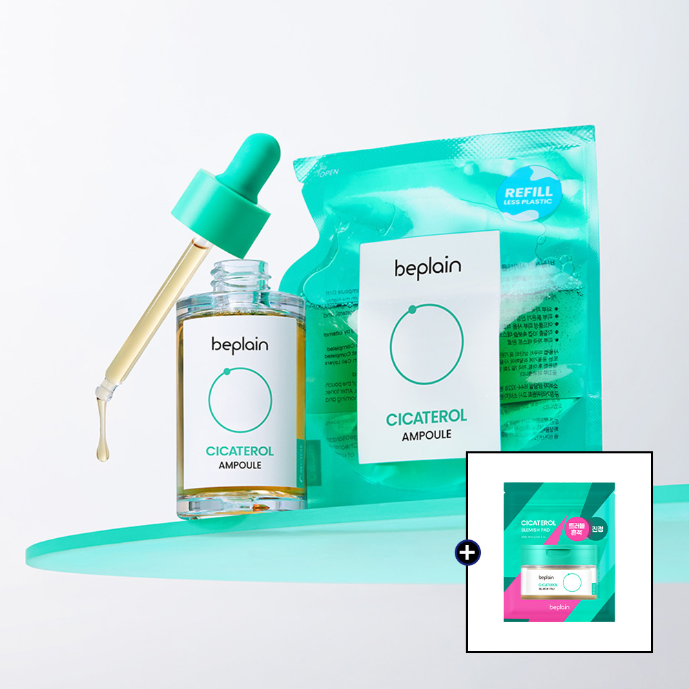 [리필기획/트러블 진정케어] 비플레인 시카테롤 앰플 30ml + 31ml(리필), 1개 - 상품 이미지