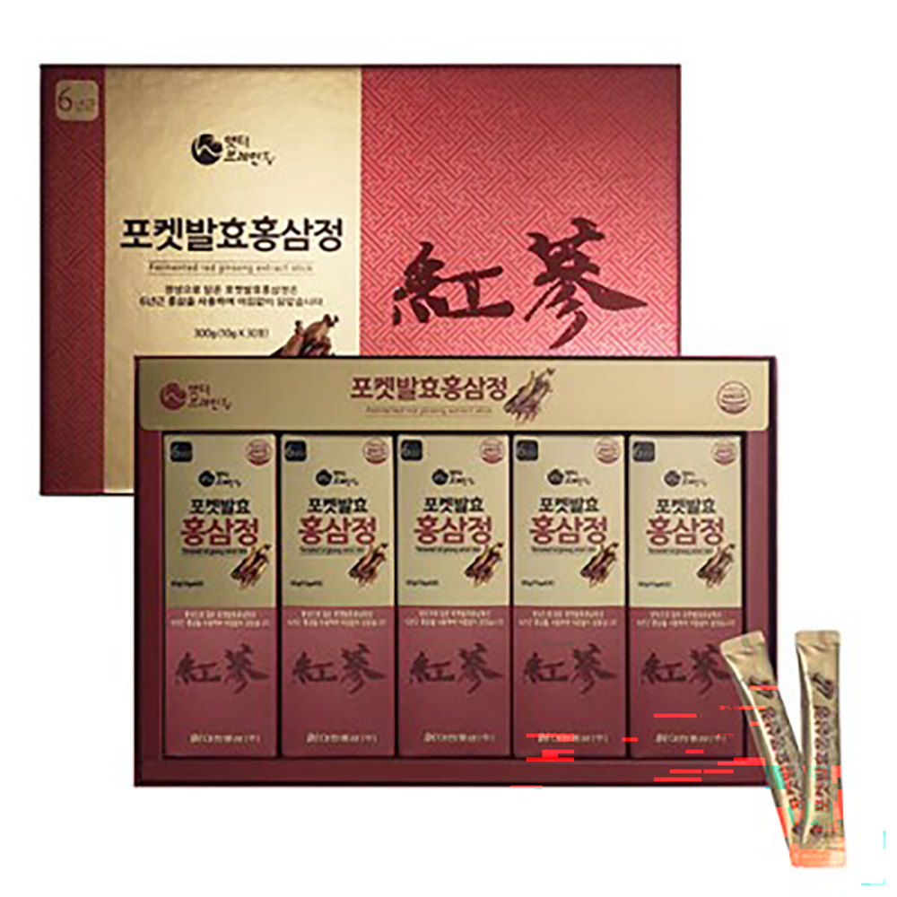 대한홍삼 포켓 발효 홍삼정 스틱 10ml x 30포 선물세트 - 상품 이미지