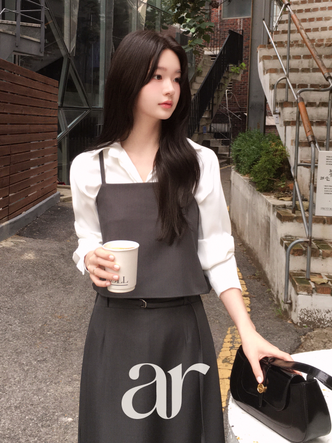 (국내제작) 나시 뷔스티에 밴딩 롱 슬릿 벨트 스커트 투피스 세트 st3130 - 상세 이미지 2