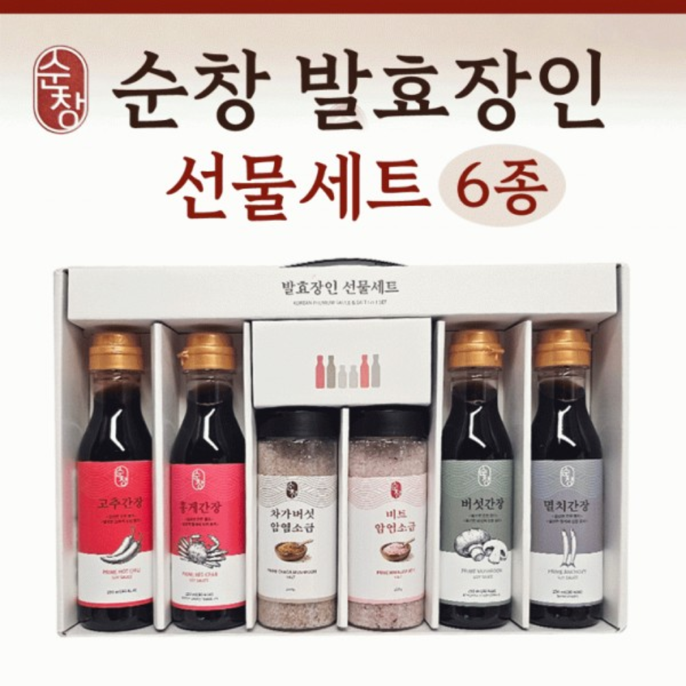 선물세트 순창 발효장인 6종 세트 간장 홍게간장 김세트 식용유 - 상품 이미지
