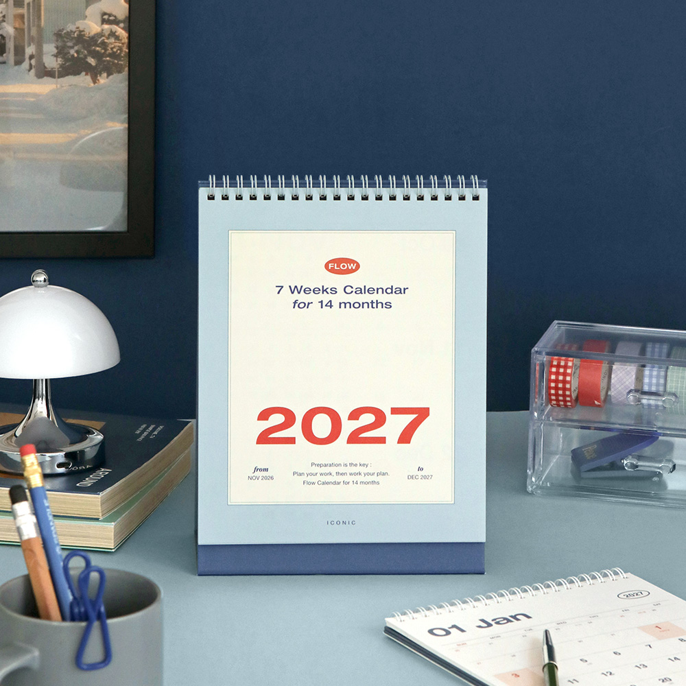 2027년 3개월 탁상달력 27년 스케줄달력 2027 데스크캘린더 - 상세 이미지 2