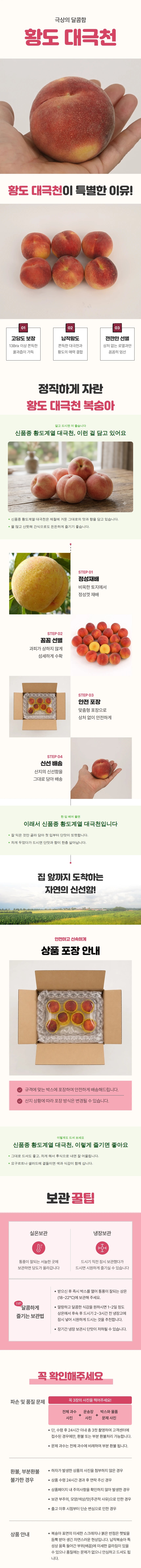 신품종 황도계열 대극천 | 1kg 황도계열대극천 제철과일 선물용과일 - 상세 이미지 2