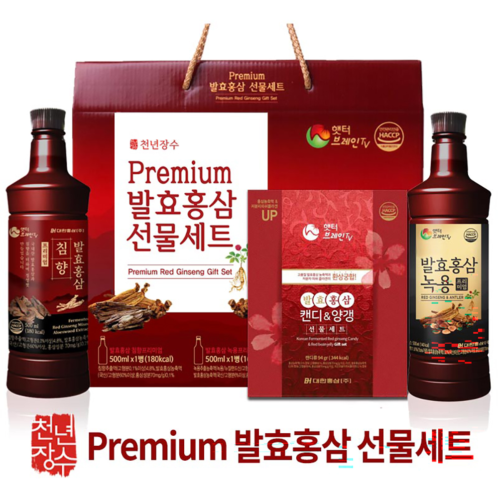 대한홍삼 발효홍삼 침향 녹용 캔디 양갱 종합 선물세트 - 상품 이미지