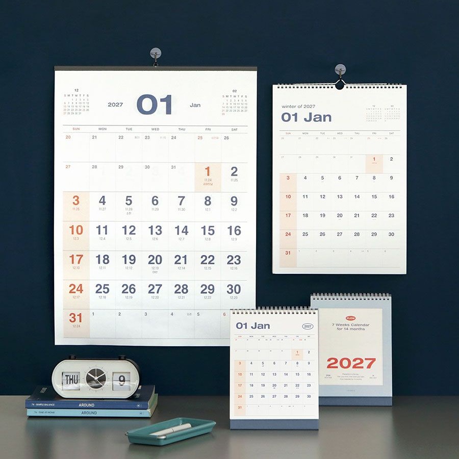 2027 월 벽걸이 달력 27년 A3 대형 캘린더 2027년 플로우 회사 스케줄러 낱장 이미지 8