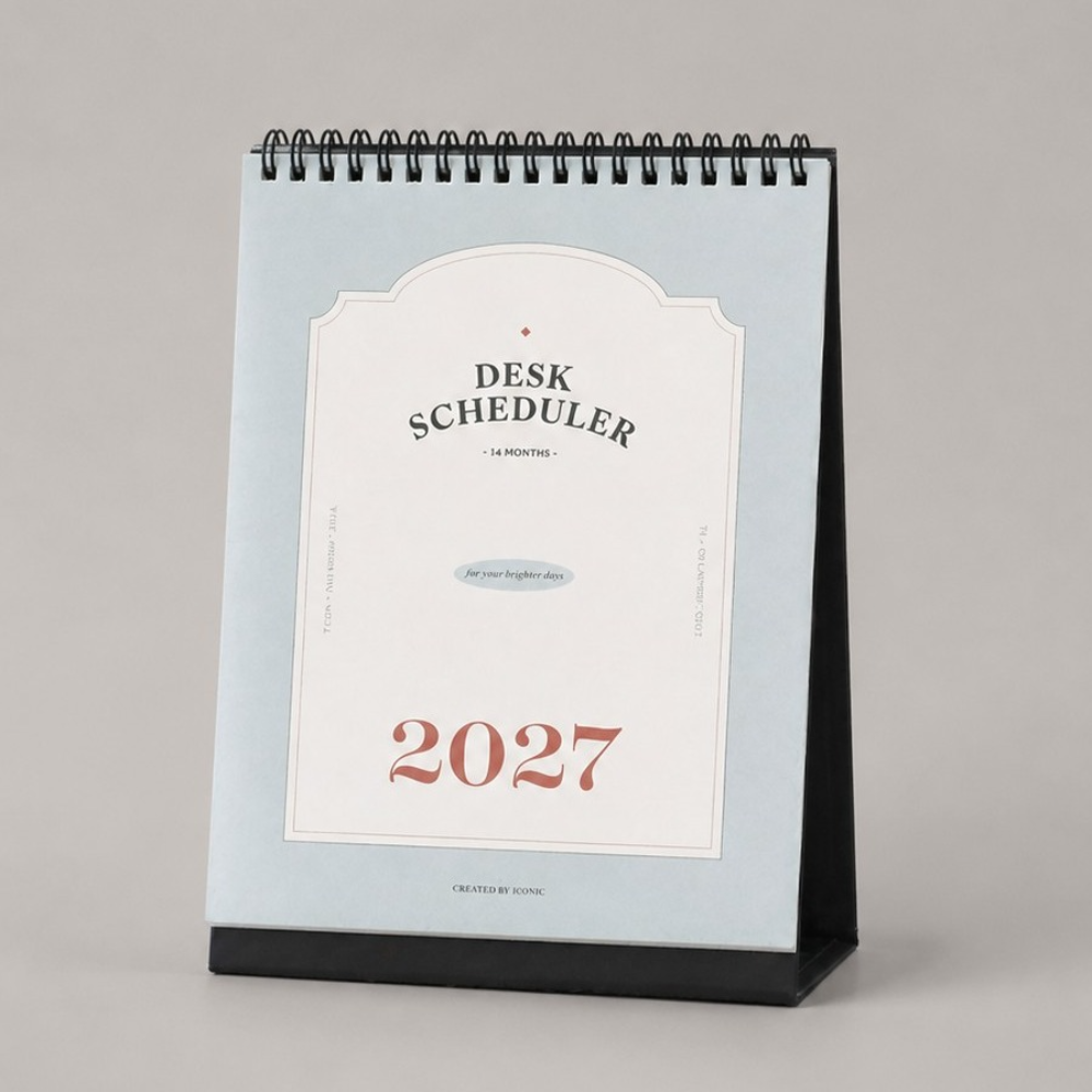2027 데스크 캘린더 27년 아이코닉 탁상달력 2027년 회사 스케줄 업무용 책상달력 - 상품 이미지