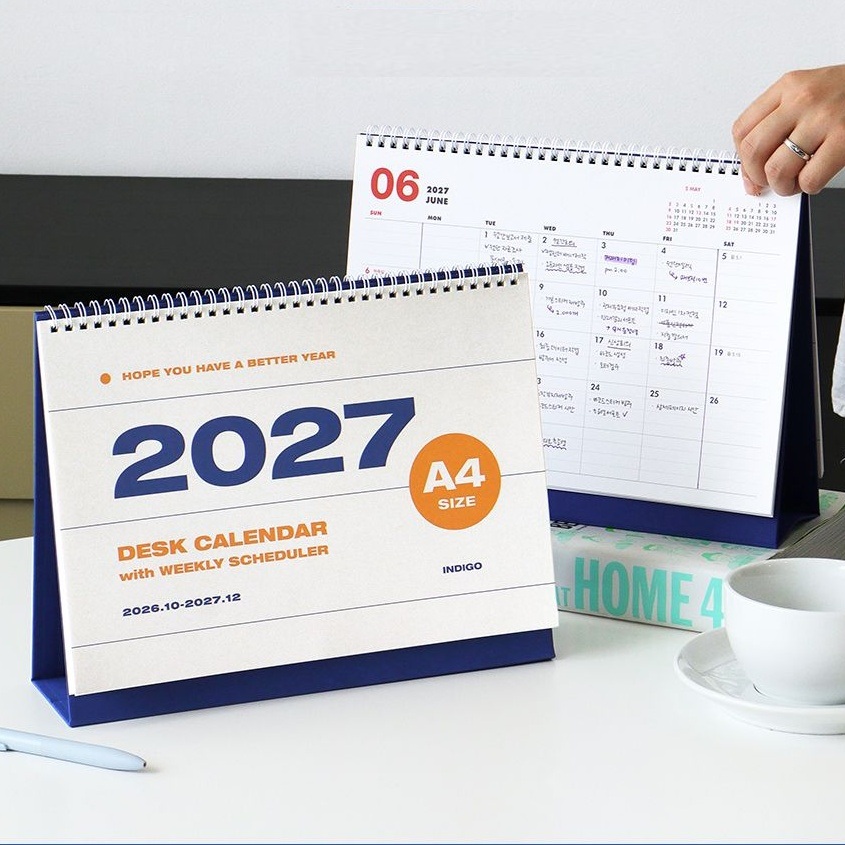 2027년 대형 탁상달력 A4 27년 데스크캘린더 업무용 주간 스케줄러 - 상세 이미지 2