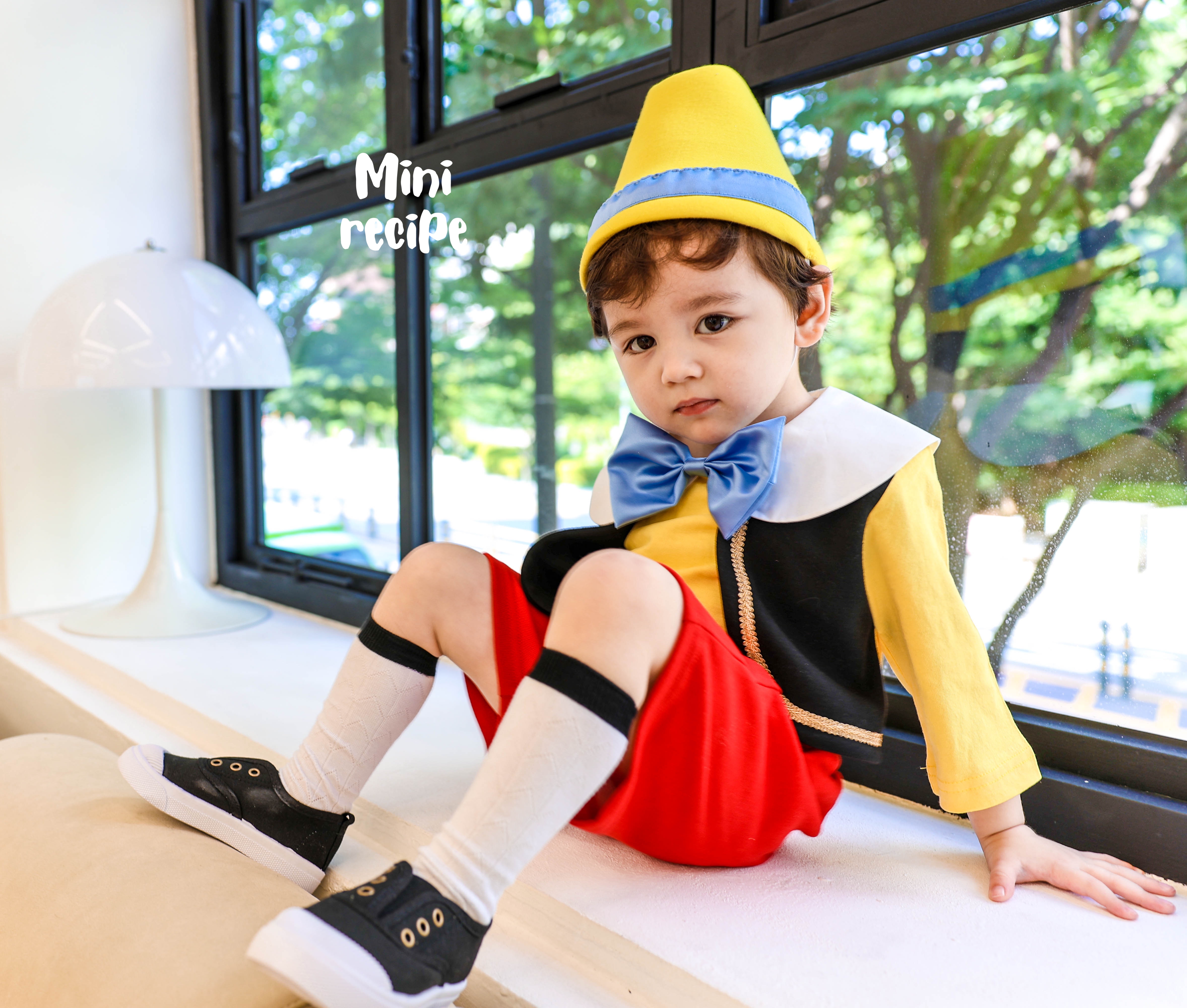 미니레시피 피노키오 보이모자 티 바지 3SET 할로윈 파티 상하의 코스튬 세트 남아 이미지 6