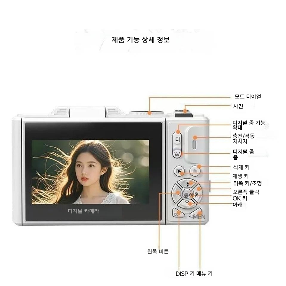 미니 감성 빈티지 Y2K 디지털 카메라 75MP 5K 18X 줌 비디오 레코더 플립 스크린 셀카 이미지 6