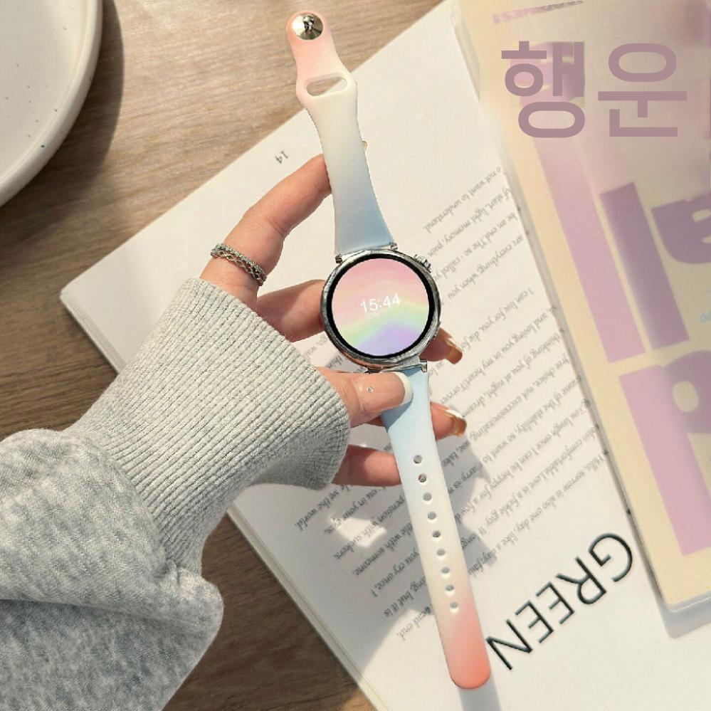 갤럭시워치9 스트랩 리버스 클라스프 그라데이션 컬러 실리콘 밴드 - 상세 이미지 5