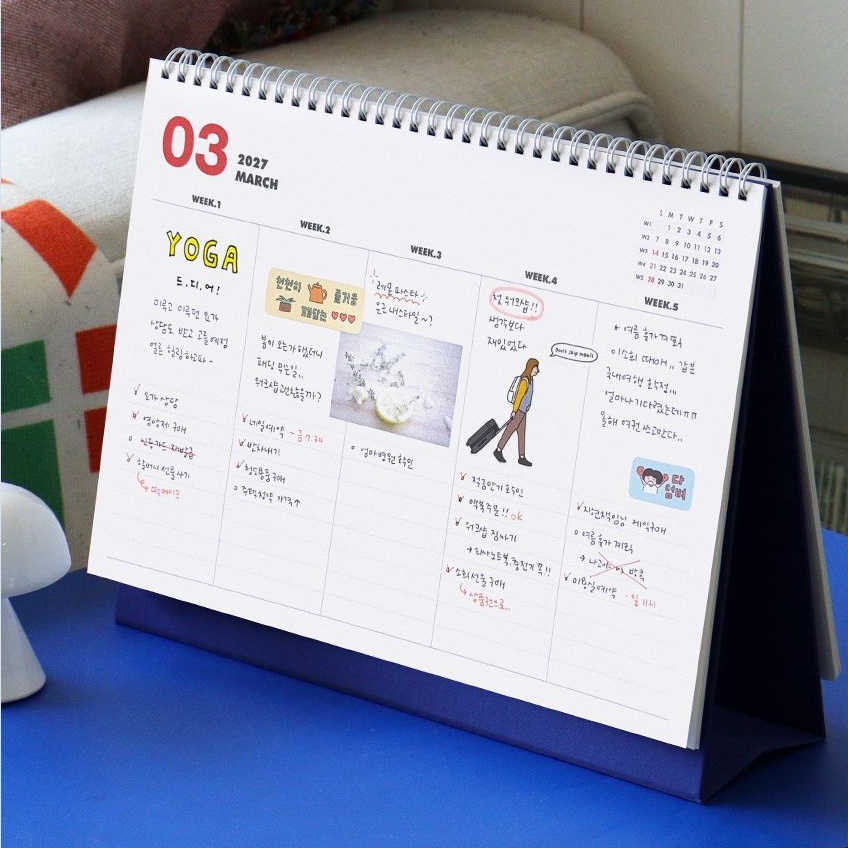 2027년 대형 탁상달력 A4 27년 데스크캘린더 업무용 주간 스케줄러 이미지 6