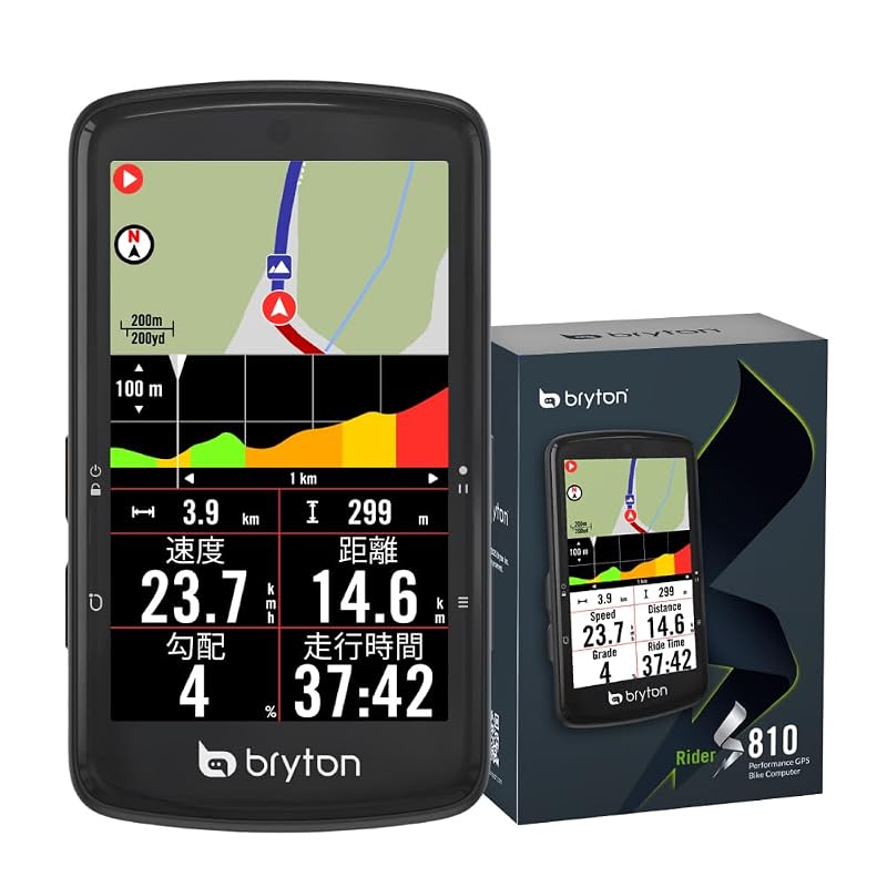 브라이튼 Bryton Rider S810 (본체만)|GPS 사이클 컴퓨터 3.5인치 컬러 터치스크린 최대 50시간 구동 지도 표시내비 기능 BluetoothANT+ 대응