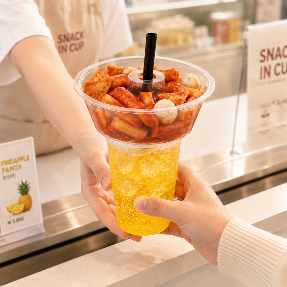일회용 콜팝컵 콤보컵 분리형 간식용기 테이크아웃 치킨컵 푸드트럭 360~700ml 이미지 8