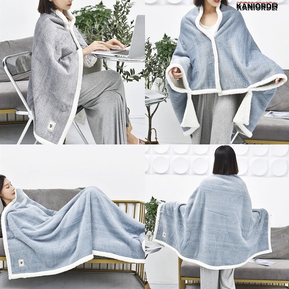 망토 담요 사무실 무릎 덮개 똑딱이 단추 의자 쇼파 블랭킷 - 상품 이미지