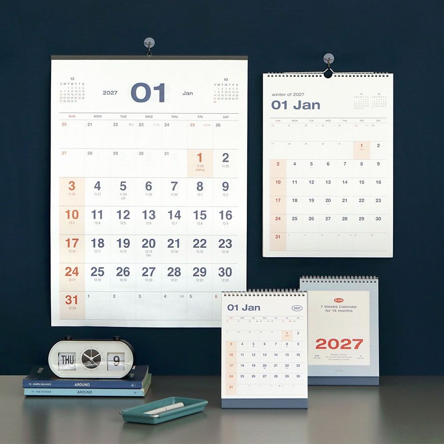 2027년 벽걸이 달력 A3 27년 벽 달력 2027 스프링 스케줄 캘린더 이미지 8