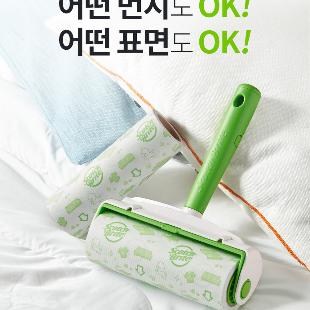 핸들형침구청소 클린컷점착력강화테이프클리너 리필교체의류먼지제거롤크리너 - 상세 이미지 5