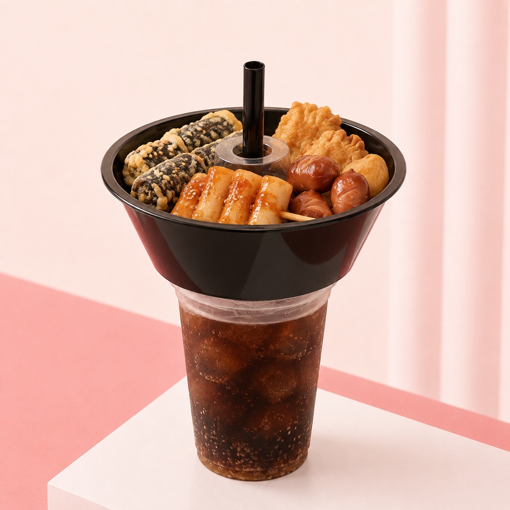 일회용 콜팝컵 콤보컵 분리형 간식용기 테이크아웃 치킨컵 푸드트럭 360~700ml 이미지 7