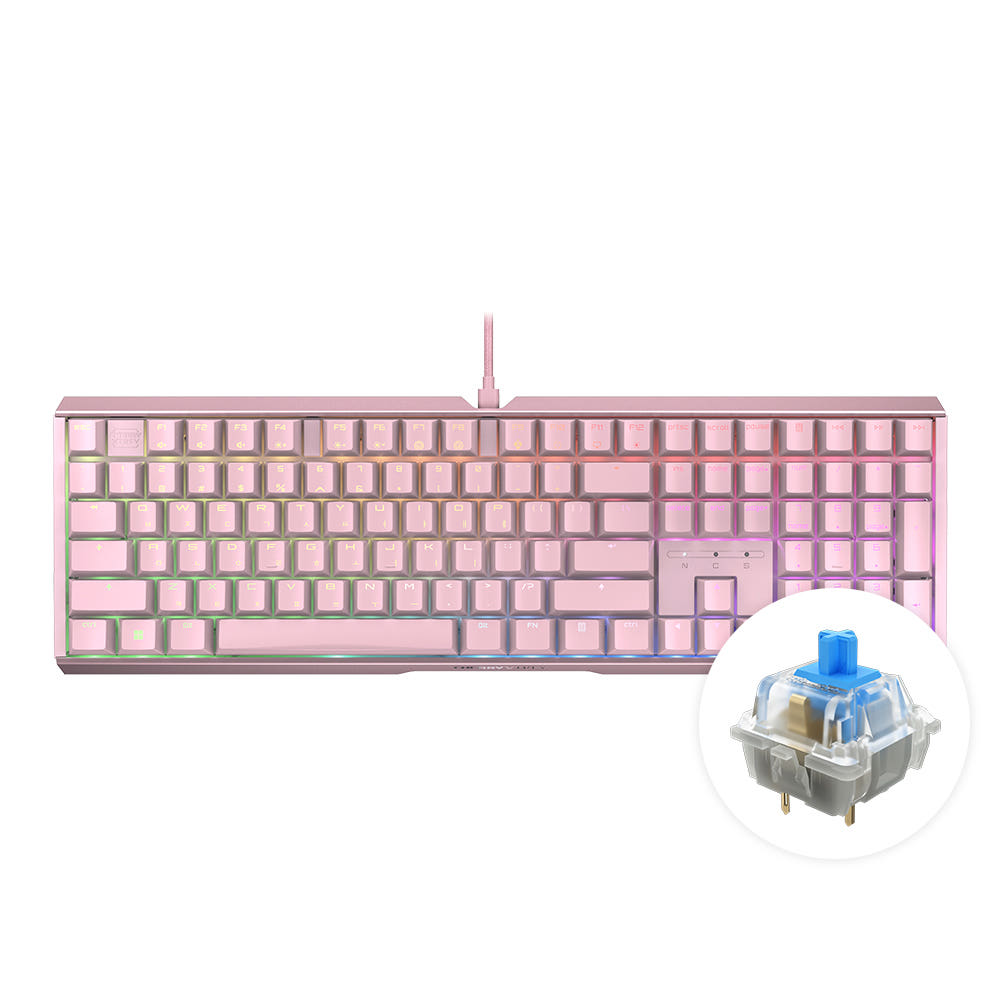 체리 MX 3.1 RGB 기계식 키보드 저소음 사무용 풀배열 핑크, MX2A 청축 - 상품 이미지