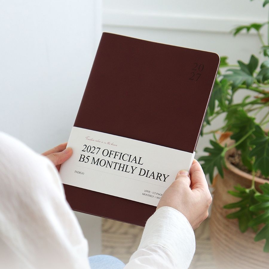 2027년 큰 다이어리 먼슬리 B5 27년 회사 업무용 월간 가죽 다이어리 - 상세 이미지 2