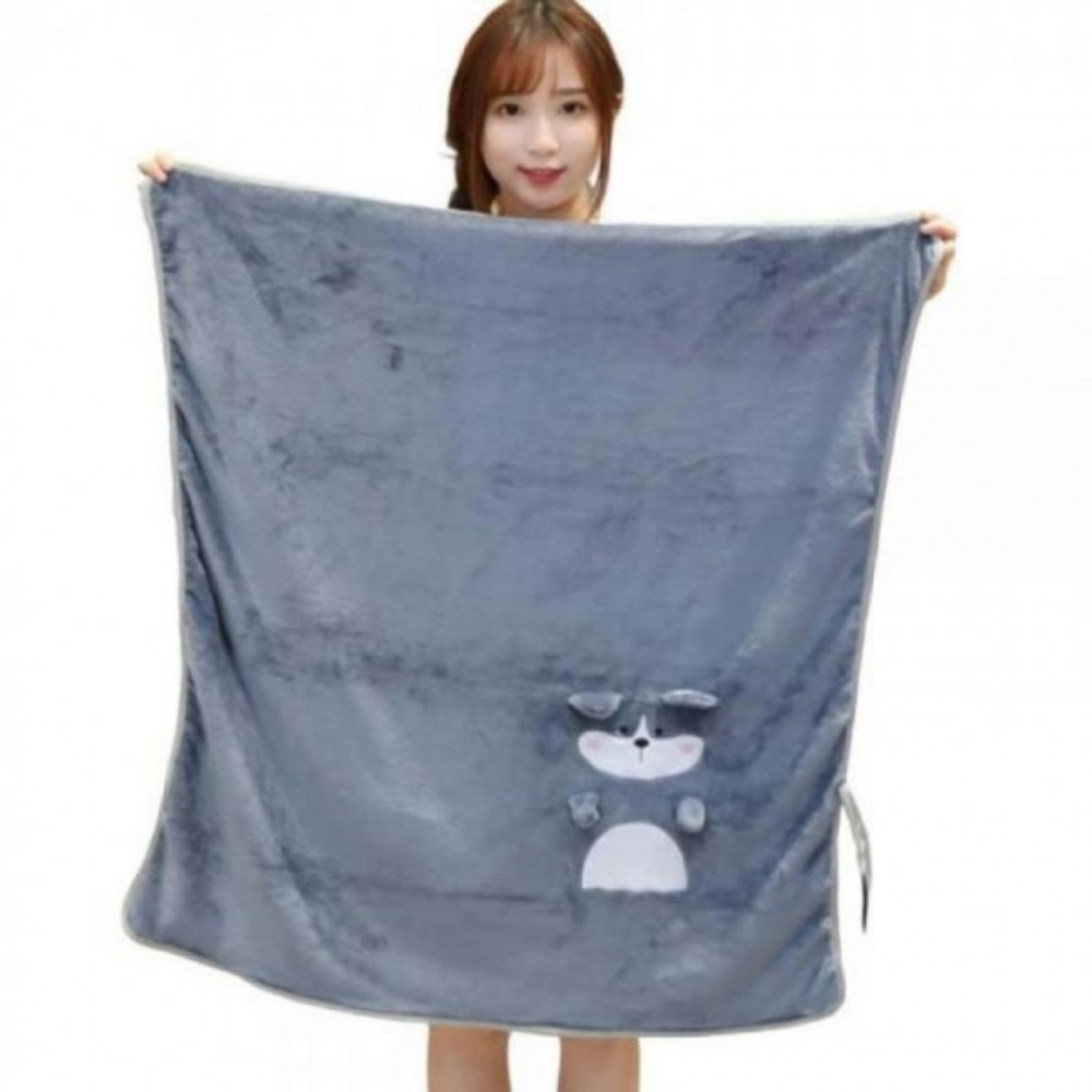 무릎담요 허스키 강아지캐릭터 캐릭터담요 가을담요 블랭킷 - 상품 이미지