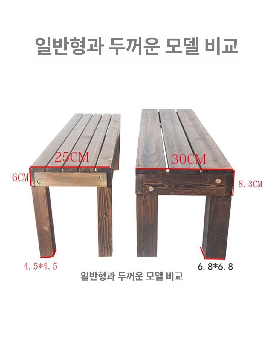 원목 화분 선반 높이별 식물 진열대 정원 베란다 플랜트 스탠드 단품 60x30x15 두꺼운버전 - 상세 이미지 3