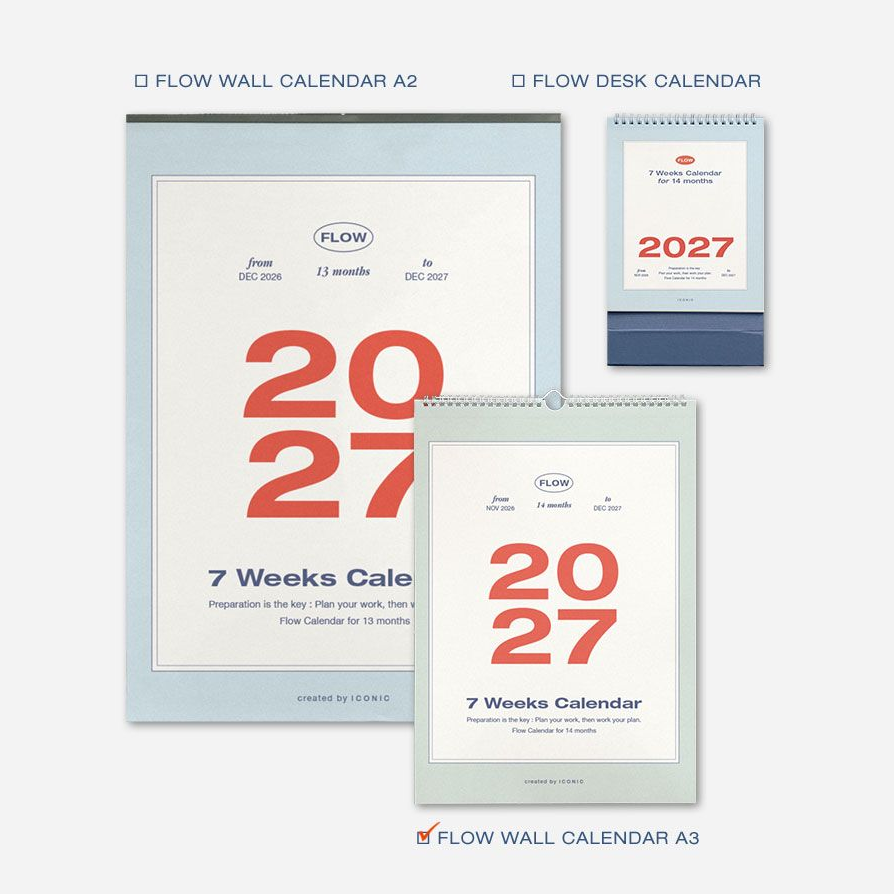2027년 벽걸이달력 대형 27년 심플 모던 월 캘린더 2027 큰달력 플로우 A3, 1개 - 상세 이미지 3