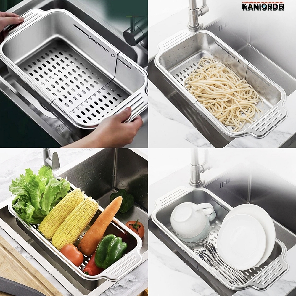 싱크대 바구니 스텐 설거지 건조 받침대 야채 씻는 볼 물빠짐 - 상품 이미지