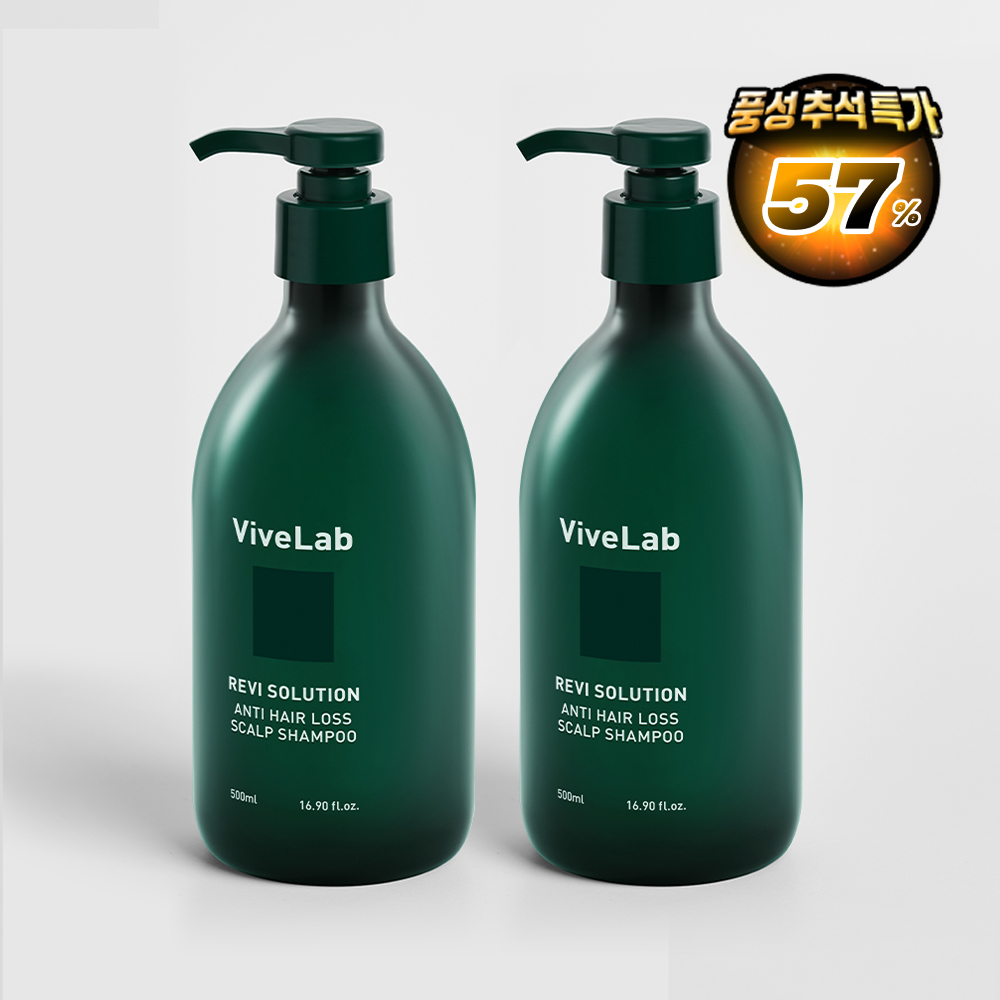 바이브랩 4주 솔루션 초록 탈모 샴푸 우디플로럴머스크, 500ml, 2개 - 상품 이미지