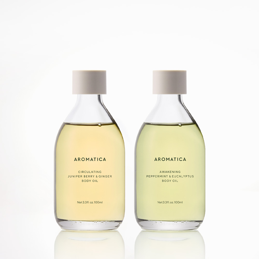아로마티카 바디오일 100ML 2종 세트 (서큘레이팅+어웨이크닝) 바디케어 마사지오일 - 메인 이미지