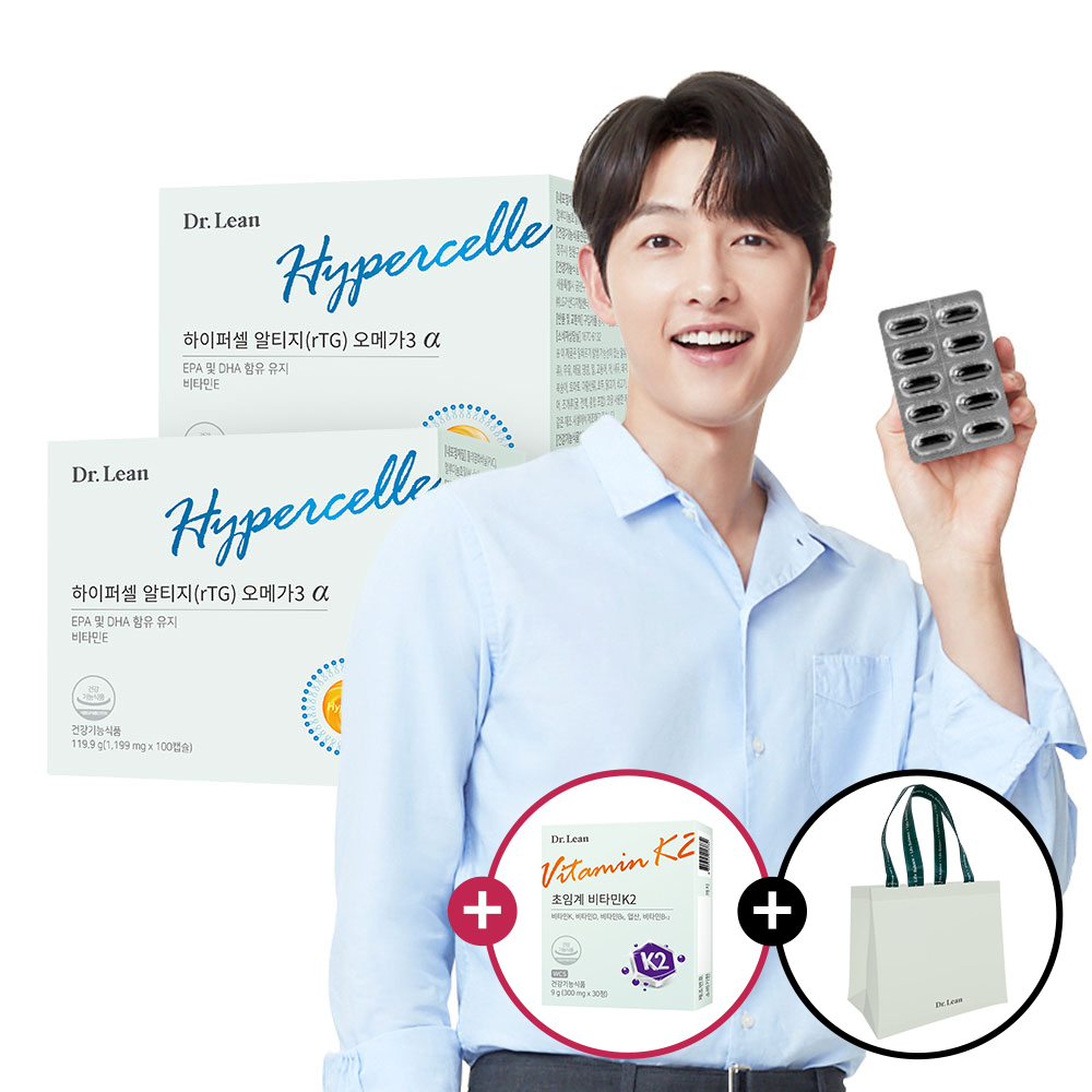 [네이버 단독 200일분] 닥터린 송중기 하이퍼셀 알티지(rTG) 오메가3 알파 100캡슐, 2개 - 상품 이미지