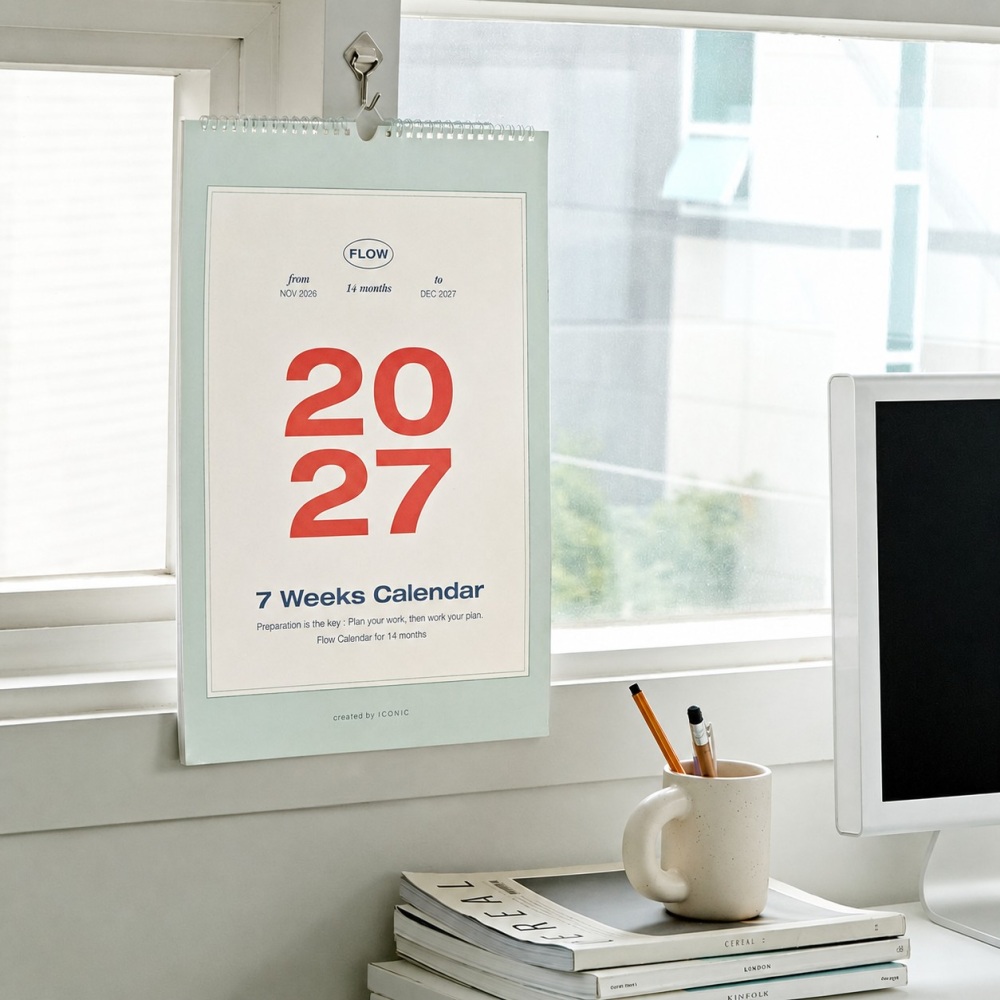 2027년 벽걸이달력 대형 27년 심플 모던 월 캘린더 2027 큰달력 플로우 A3, 1개 - 상세 이미지 2