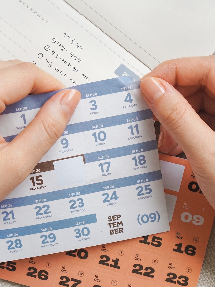 2027년 달력 스티커북 다이어리 날짜 스티커 요일 캘린더 일력 - 상세 이미지 2