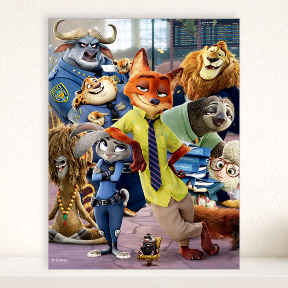 디즈니 주토피아 보석십자수 DIY 캔버스형 세트 40x50cm 친구들 이미지 1