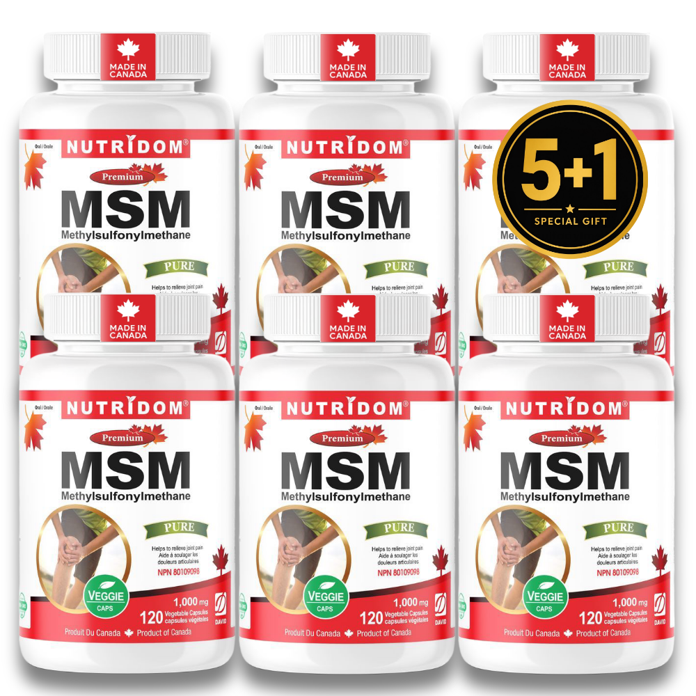 뉴트리돔 고함량 MSM 식이유황 메틸설포닐메탄 1000mg 120캡슐, 6개 - 상품 이미지