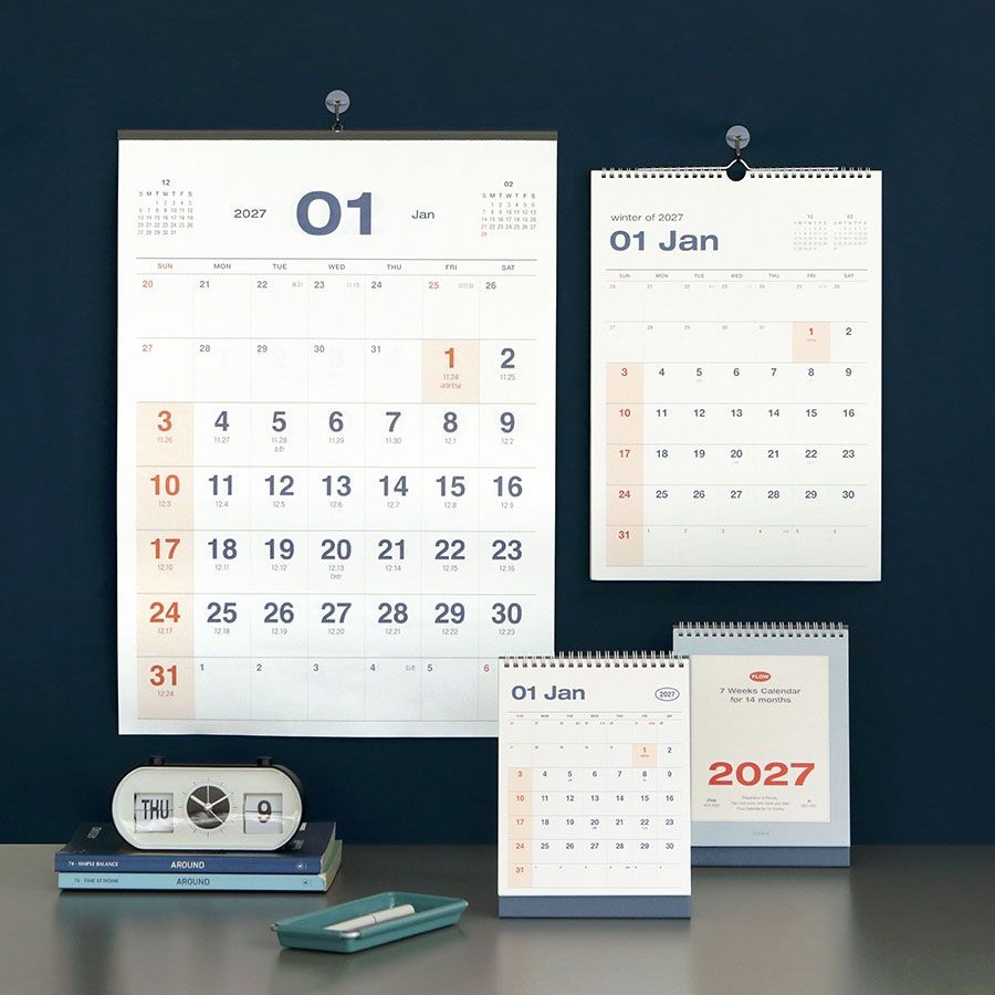 27년 탁상달력 3개월 2027 데스크 캘린더 플로우 2027년 책상 달력 일정 스케줄러 이미지 6