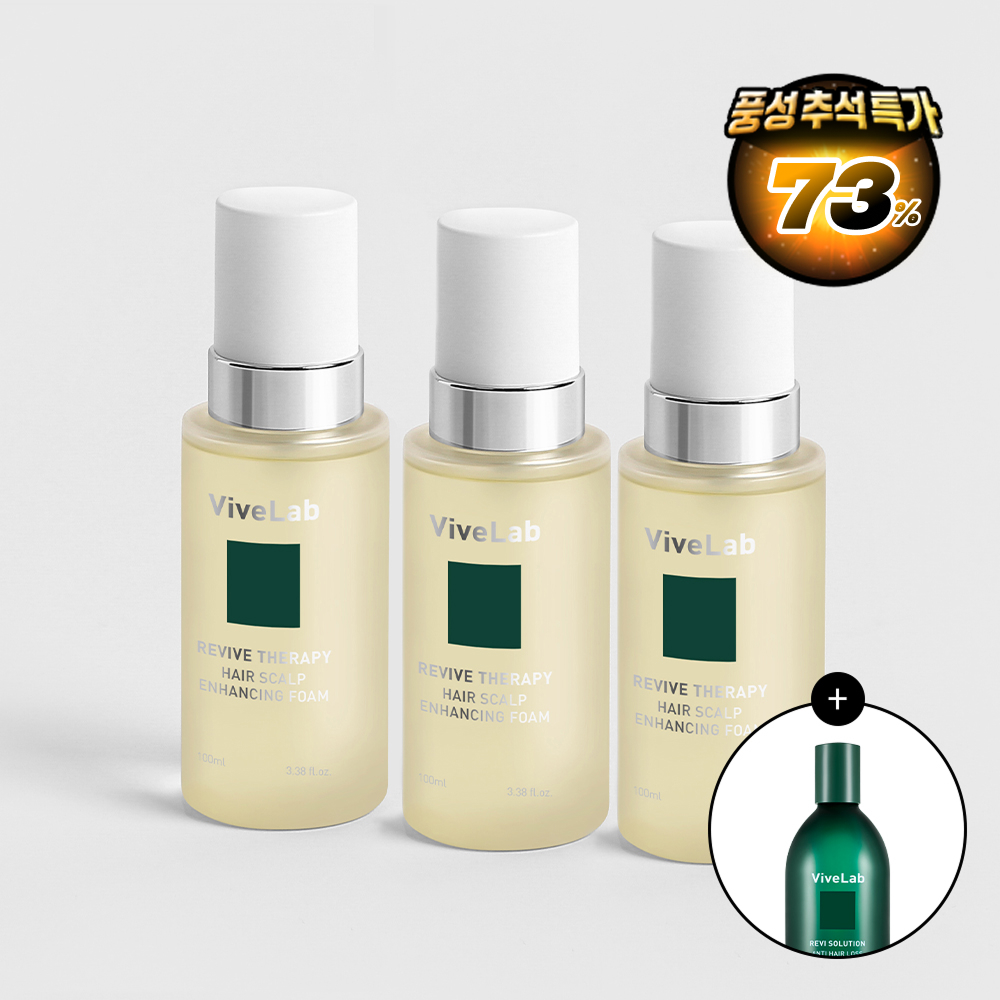 바이브랩 리바이브 테라피 헤어 스칼프 인핸싱 폼 두피 영양제 에센스 플로럴, 100ml, 3개 - 메인 이미지