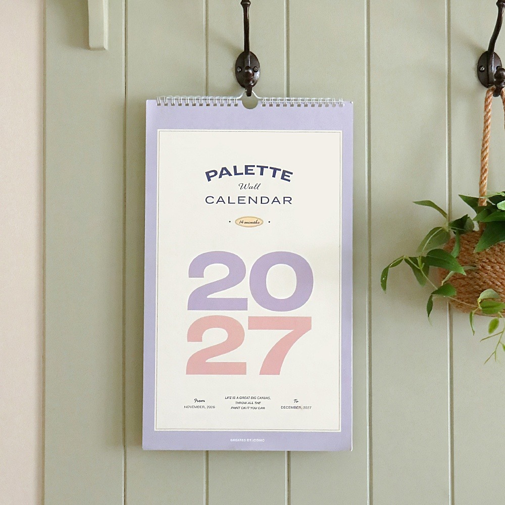 2027 벽걸이 달력 A3 27년 심플 캘린더 2027년 팔레트 아이코닉 - 상세 이미지 2