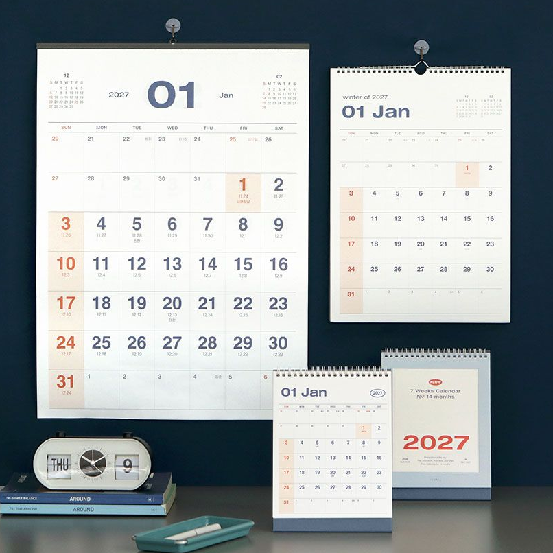 2027년 벽걸이달력 대형 27년 심플 모던 월 캘린더 2027 큰달력 플로우 A2, 1개 이미지 8