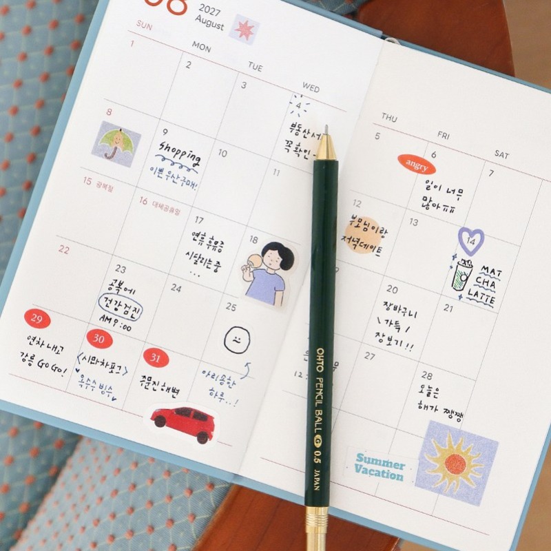 2027 미니다이어리 A6 27년 먼슬리 다이어리 수첩 2027년 월간 업무 플래너 프리즘 - 상세 이미지 5