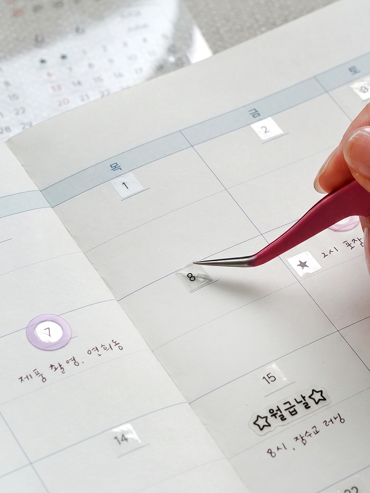 2027년 달력 스티커북 다이어리 날짜 스티커 요일 캘린더 일력 상품 이미지