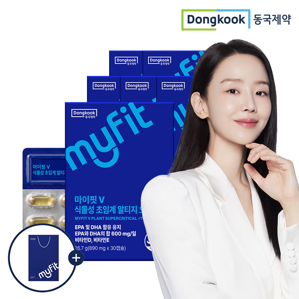 [6개월] 동국제약 마이핏V 식물성 초임계 rTG 알티지 오메가3 혈행건강 눈건강 30캡슐, 6개 - 상품 이미지