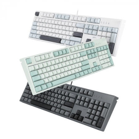 지클릭커 슈퍼히어로 브이옵틱 V104 LED 기계식 키보드 PBT (문스톤그레이)