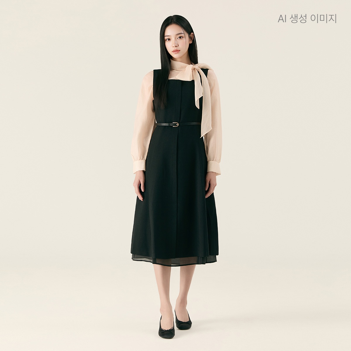로엠 벨티드 뷔스티에 롱 원피스 RMOWG23R11