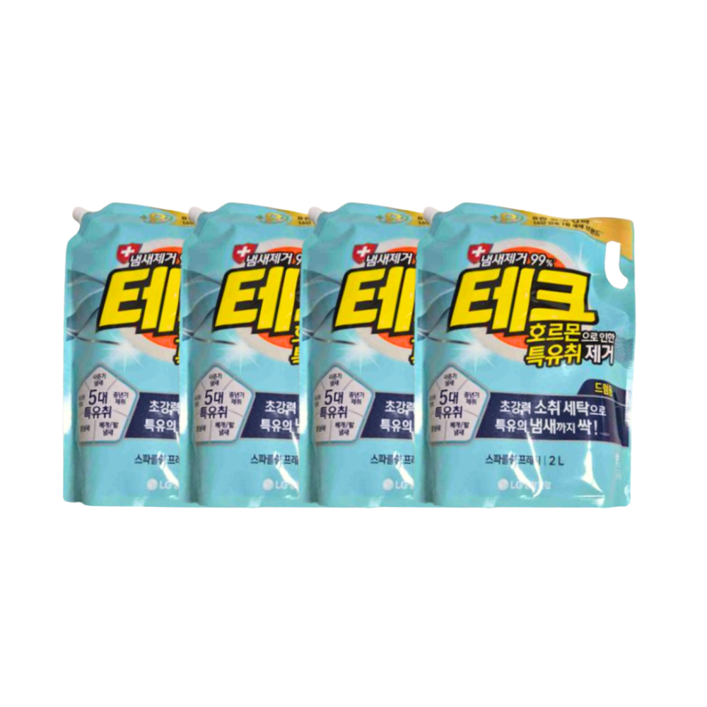 테크 호르몬 특유취 제거 실내건조 액체세제 (드럼) 리필 2L x4개 - 상품 이미지
