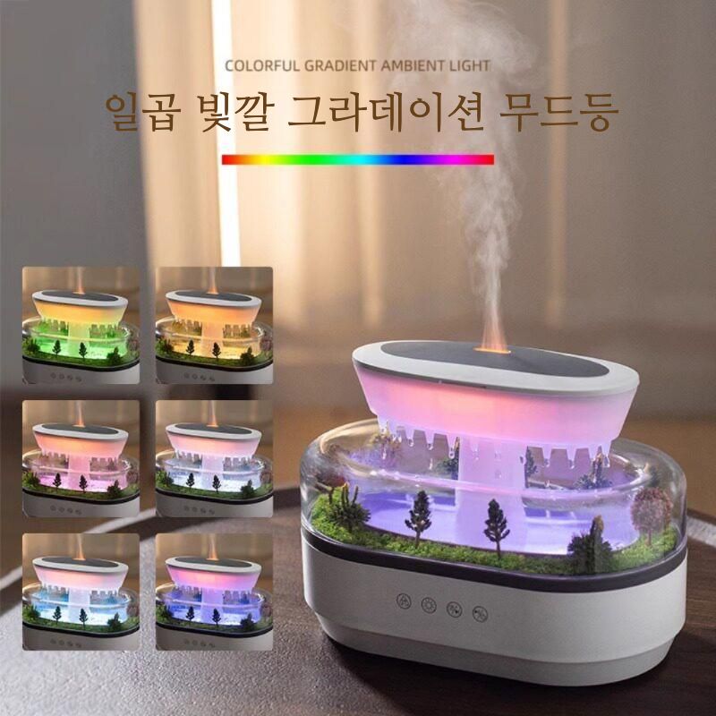 물방울 가습기 무드등 데스크테리어 침실 야간등 백색소음 빗방울 - 상세 이미지 3